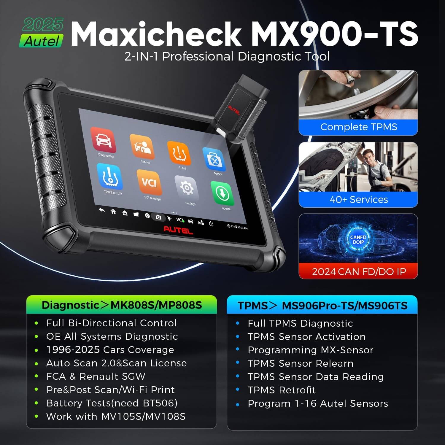 Autel MaxiCOM MK900-TS Automotive Diagnostic Scanner