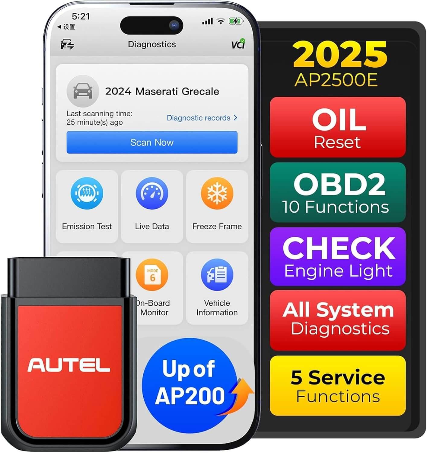 Autel MaxiAP AP2500E Diagnostic Service Scan Tool