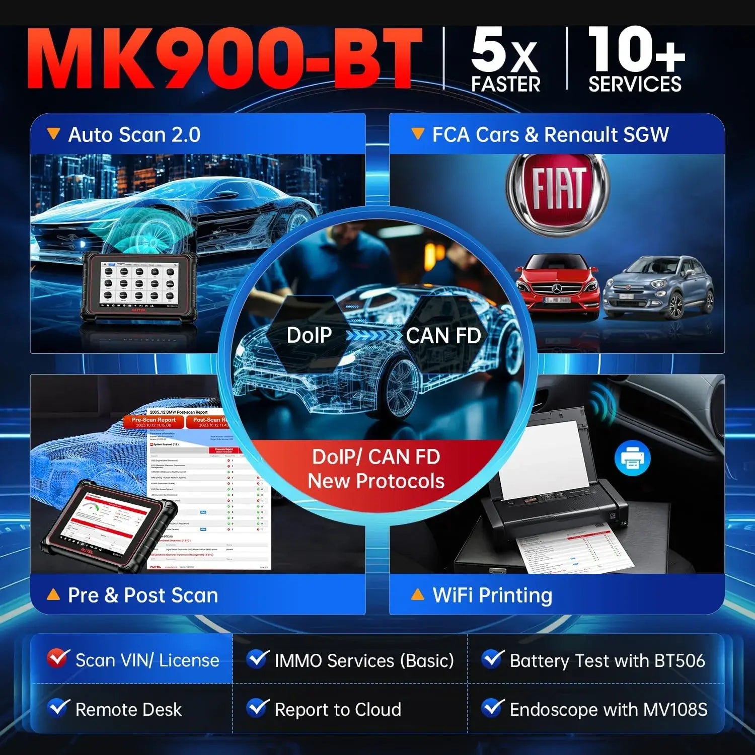 Autel MaxiCOM MK900-BT Automotive Diagnostic Scanner