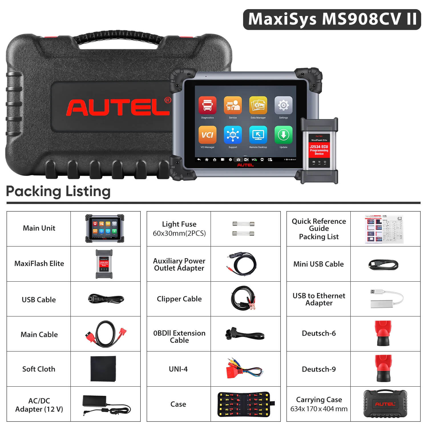 Autel MaxiSys MS908CV II Heavy Duty Truck Scanner